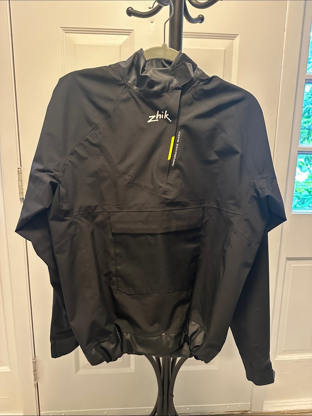 Men's Black Racing Smock Raincoat - Water-Resistant